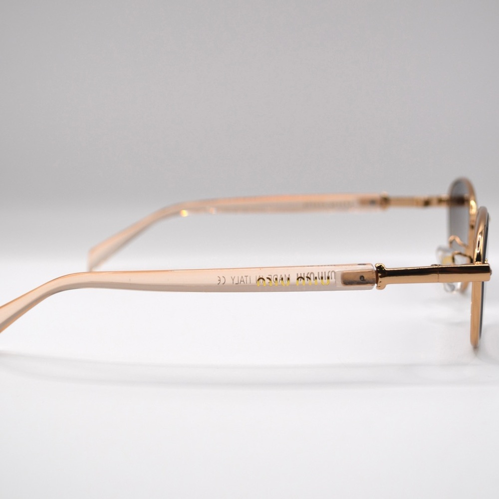 MIU MIU Women’s Metal Sunglasses | Gold & Nude | Brown Gradient Lenses | New - Picture 6 of 16